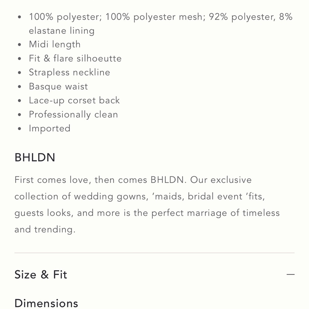 BHLDN Strapless Cream Dress - Picture 9 of 13